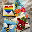 Blooming Daisy Indoor/Outdoor Hooked Pillow 18"x18"