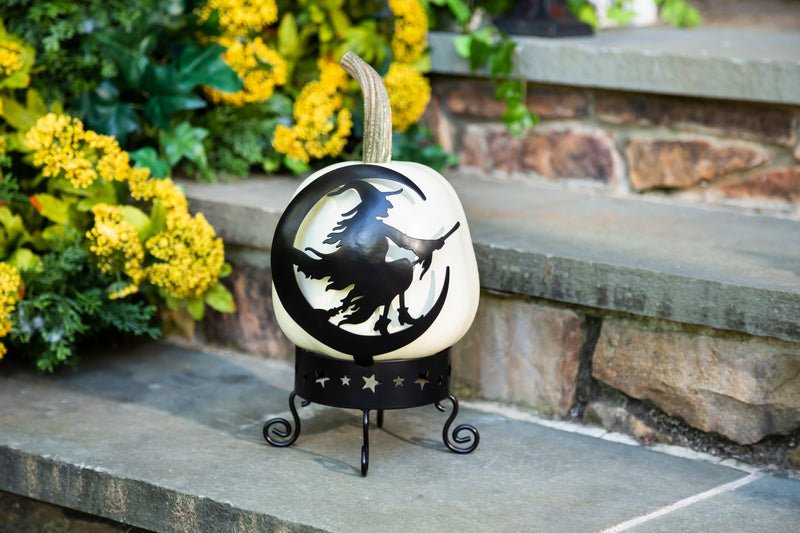 Metal Moon and Witch Pumpkin Holder,phl320