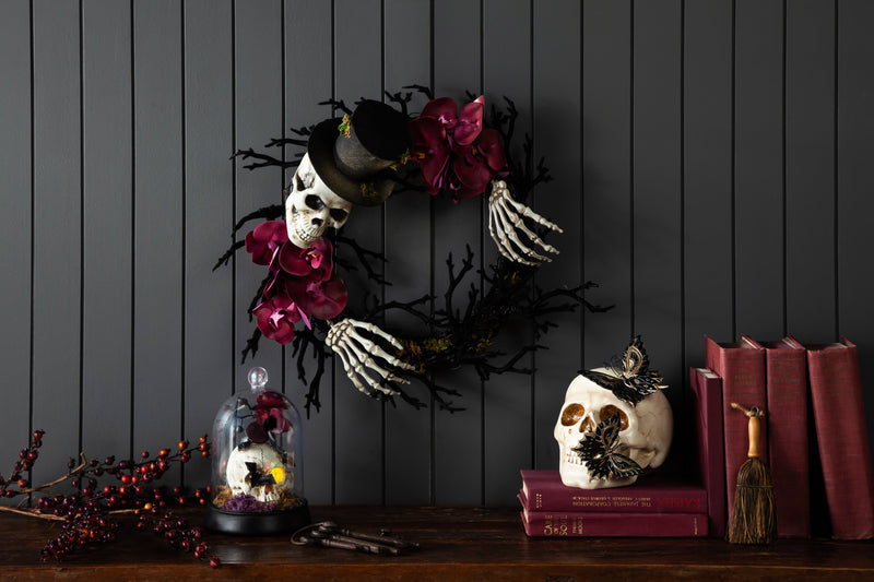 Skeleton Wreath With Orchids,phl329