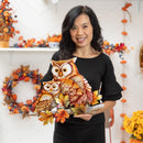 Capiz and Metal Mother and Baby Owl Wall Decor,phl331