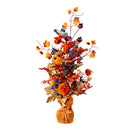 Harvest Pumpkin Table Top Decor With Velvet