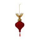 Flocked Finial with Gold Deer Ornament,phl383