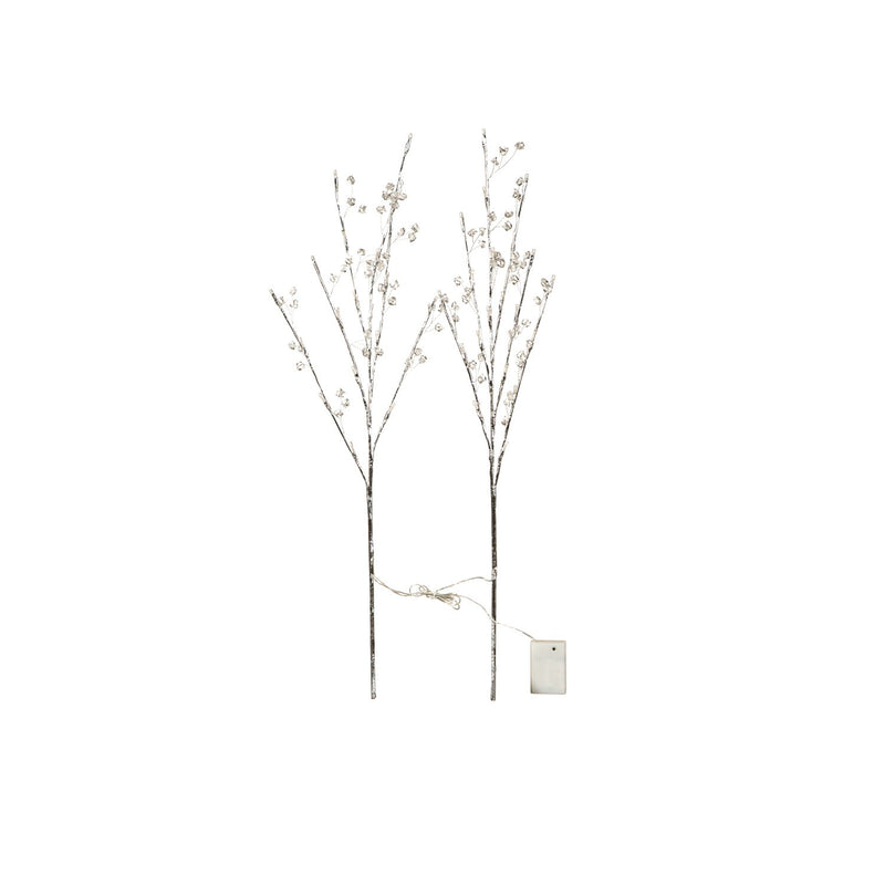 Indoor/Outdoor Lighted LED Silver Acrylic Beaded Branch Set of 2,phl426