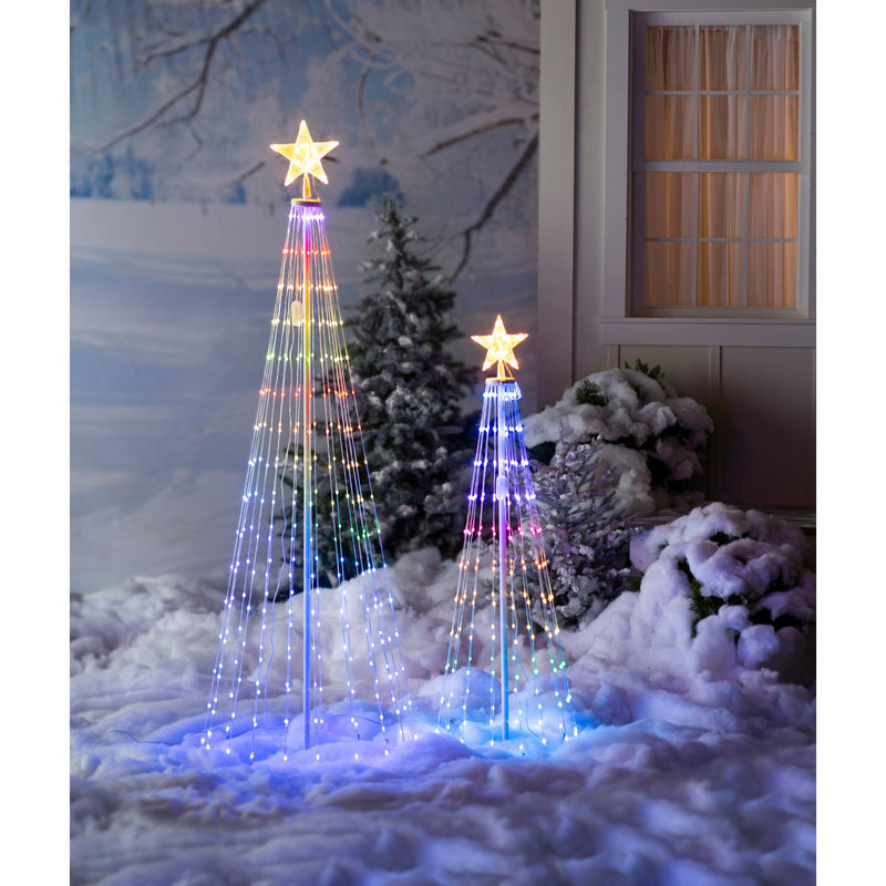 Evergreen Holiday Decorations,Indoor/Outdoor Cone tree with RGB Lights 47",16x16x47 Inches