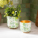 VivaStyle Veranda Garden Planter with Gold Feet, Planter with Stand, Set of 2