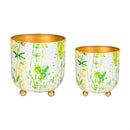 VivaStyle Veranda Garden Planter with Gold Feet, Planter with Stand, Set of 2