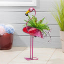 Tropical Oasis Planter, Metal Flamingo Planter