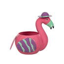 Tropical Oasis Planter, Metal Flamingo with Hat, 2 Asst