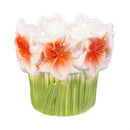 Cottage Garden Planter, Ceramic Flower shaped Planter, 5.5"Dx4.7"H, 2 Asst