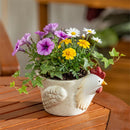 Hillside Pasture Ceramic Rooster Planter, 4.7"H