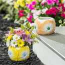 Cottage Garden Planter, Ceramic Flower Planter, 5.5"Dx3.9"H, 2 Asst