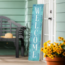 Blue Coastal Make Waves Porch Leaner, "Welcome", 46"H