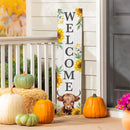 Harvest Blossom Highland Cow and Sunflowers Porch Leaner, 46"H