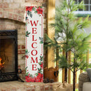 VivaStyle Poinsettia Bliss Porch Leaner, "Welcome", 46"H