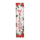 VivaStyle Poinsettia Bliss Porch Leaner, "Welcome", 46"H