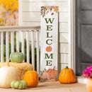 Harvest Blossom Porch Leaner, Pumpkin and Fall Leaves "Welcome", 46"H