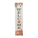 Harvest Blossom Porch Leaner, Pumpkin and Fall Leaves "Welcome", 46"H