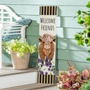 Petal & Plow Garden Decor, Porch Leaner, Highland Cow, 10.75" L x 46" H