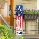 Red White & Bloom Porch Leaner, America The Beautiful, 46"H