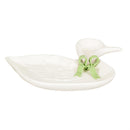 Hop Into Spring Plate Ceramic Goose Shaped Embossed Plate, 7", Asst of 2