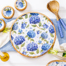 VivaStyle Platter, Round Wood Platter, Hydrangea, 14"L