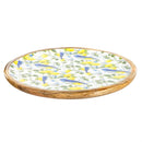 Seaside Retreat Songbird Citrus Round Wood Platter, Set of 2