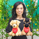 Valentine's Day Plush Toy, Sentiment Heart Dogs, 10", Asst of 4