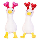 Valentine's Day Plush, Goose with Headband, 10", Asst of 2