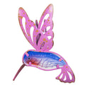 Cottage Garden Plant Support & Accessories, Metal and Glass Hummingbird, 4 Asst