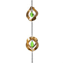 VivaStyle Rain Chain, 96", Metal, Spiral with Hanging Gem