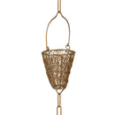 VivaStyle Rain Chain, Gold Metal Basket Rain Chain, 72" H