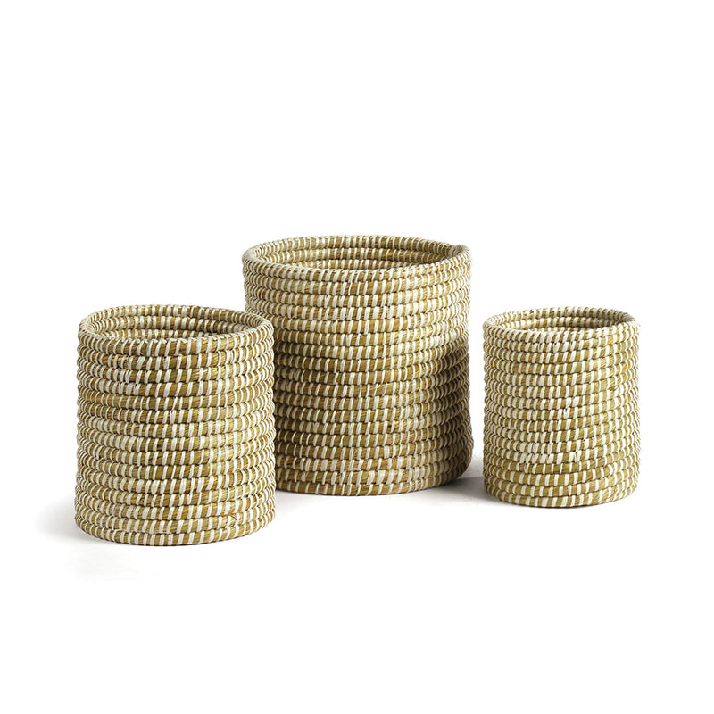 NAPA Home & Garden, RIVERGRASS MINI ROUND BASKETS, SET OF 3,RG2001W