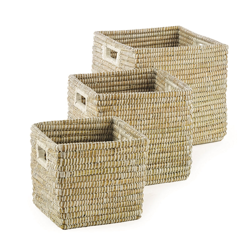 Napa Home Garden, RIVERGRASS SQ BASKETS W/ HNDLS ,SET OF 3,rg2009