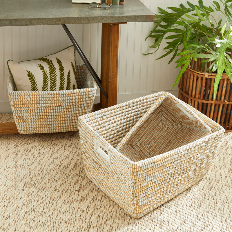 NAPA Home & Garden, RIVERGRASS RECTANGULAR BASKETS, SET OF 3,RG2010