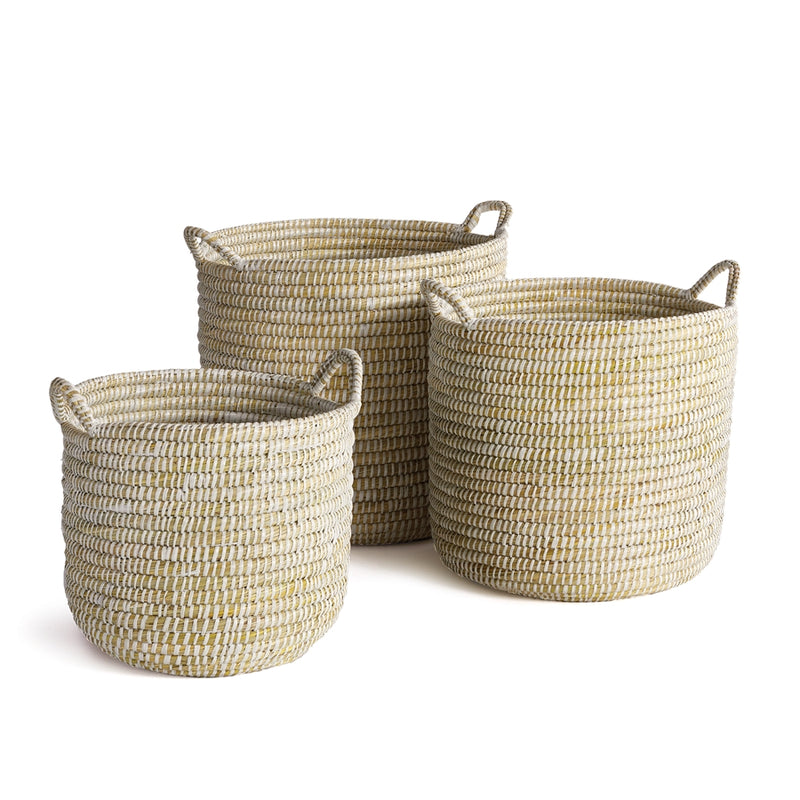 Napa Home Garden, RIVERGRASS RD BASKETS W/HNDLES ,SET OF 3,rg400