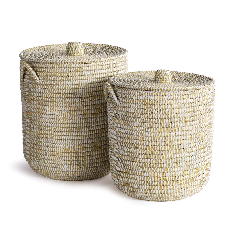 NAPA Home & Garden, RIVERGRASS HAMPER BASKETS WITH LIDS, SET OF 2,RG401