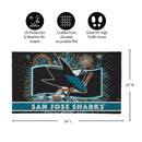 San Jose Sharks Patriotic PVC Mat, 28"x16"