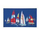 Blue Coastal Sailboats PVC Trapper Mat, Landscape, 28"x16"