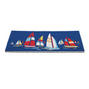 Blue Coastal Sailboats PVC Trapper Mat, Landscape, 28"x16"
