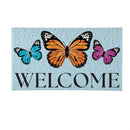 Pollinator Garden Butterfly PVC Trapper Mat, "Welcome", 28"x16"