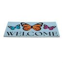 Pollinator Garden Butterfly PVC Trapper Mat, "Welcome", 28"x16"