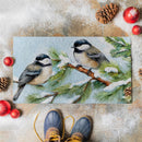Snowbirds Chickadees PVC Trapper Mat, 28"x16"