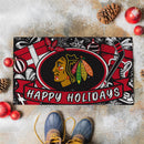 Chicago Blackhawks Holiday PVC Mat, 28"x16"