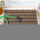 Dark Brown Striped PVC Loop Mat