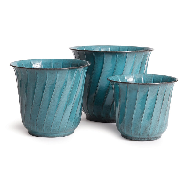 Napa Home Garden, LEILANI POTS ,SET OF 3 BLUE,rv401bl