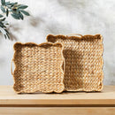 VivaStyle Serving Tray, Woven Water Hyacinth, Nested Set of 2