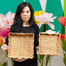 VivaStyle Serving Tray, Woven Water Hyacinth, Nested Set of 2