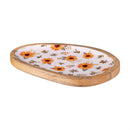 VivaStyle Sunflower Fields Serveware, Irregular Shaped Wood Serving Tray, Sunflower, 12"L