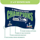 Seattle Seahawks, Superbowl Multi Win, Football 3x5 Flag