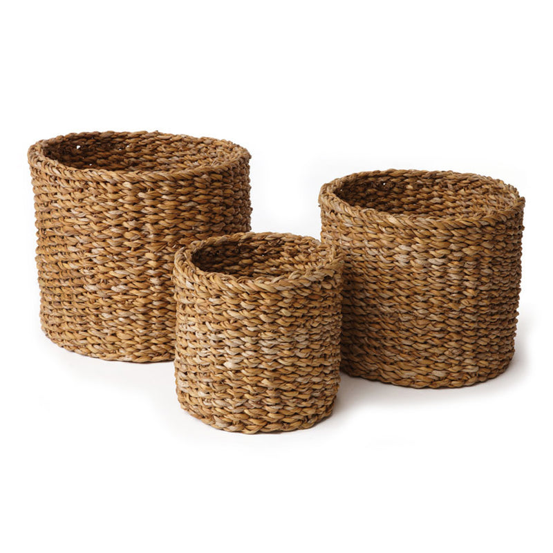 NAPA Home & Garden, SEAGRASS MINI ROUND BASKETS, SET OF 3,SG2001